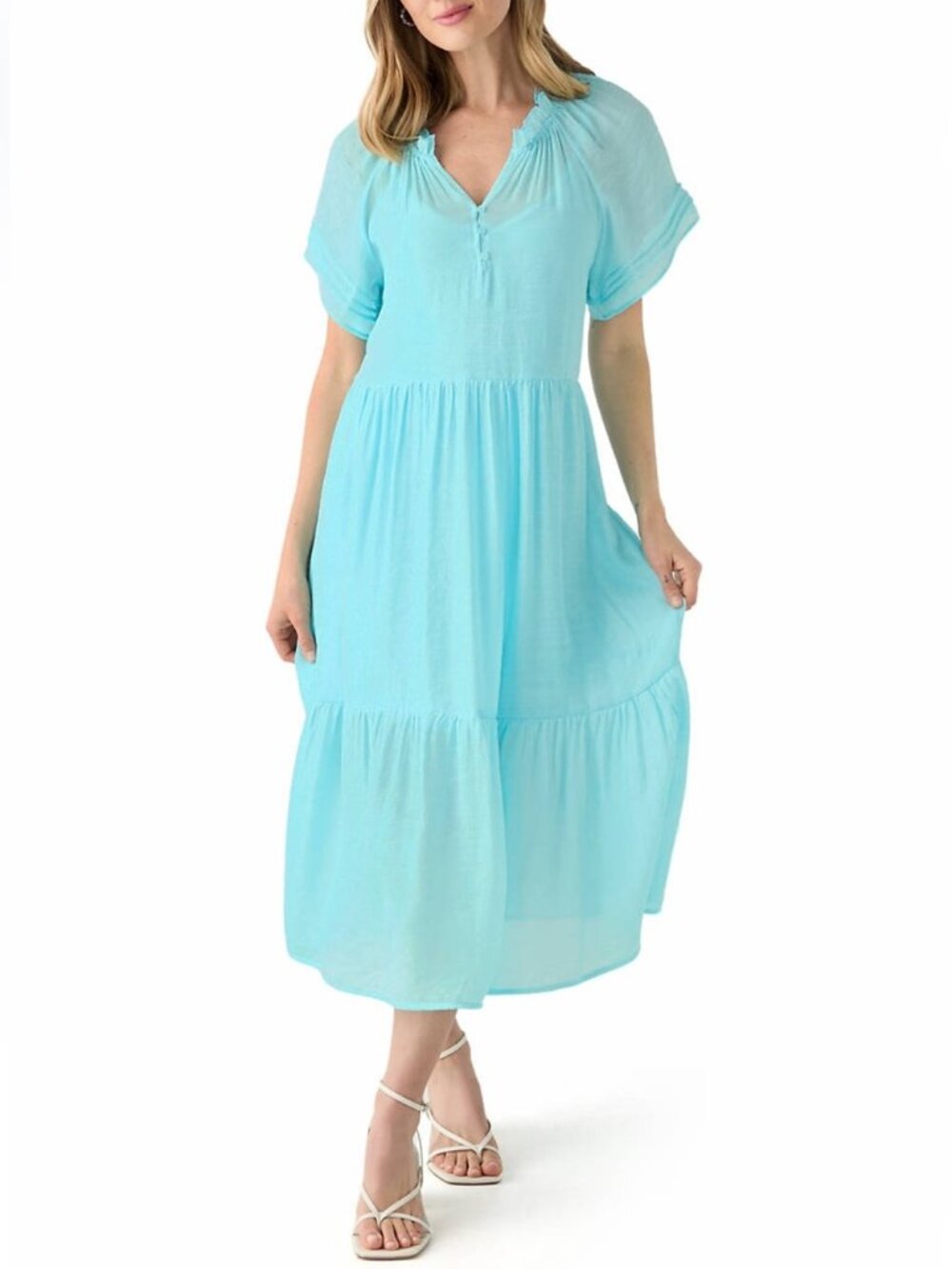 SHARAGANO Island Paradise Petite Midi Dress